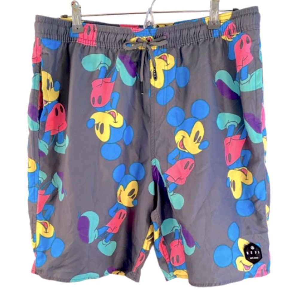 LARGE NEFF MICKEY MOUSE SWIM SHORTS TRUNKS MENS